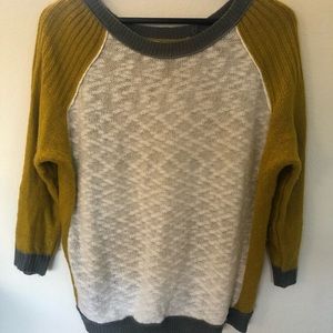 Anthropologie Ellison color block textured knit sweater